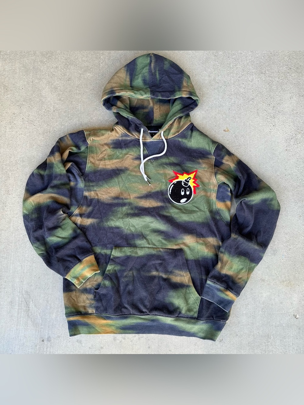 The Hundreds 2000s Adam Bomb Camo Logo Pullover Hoodie Y2K Men's Medium